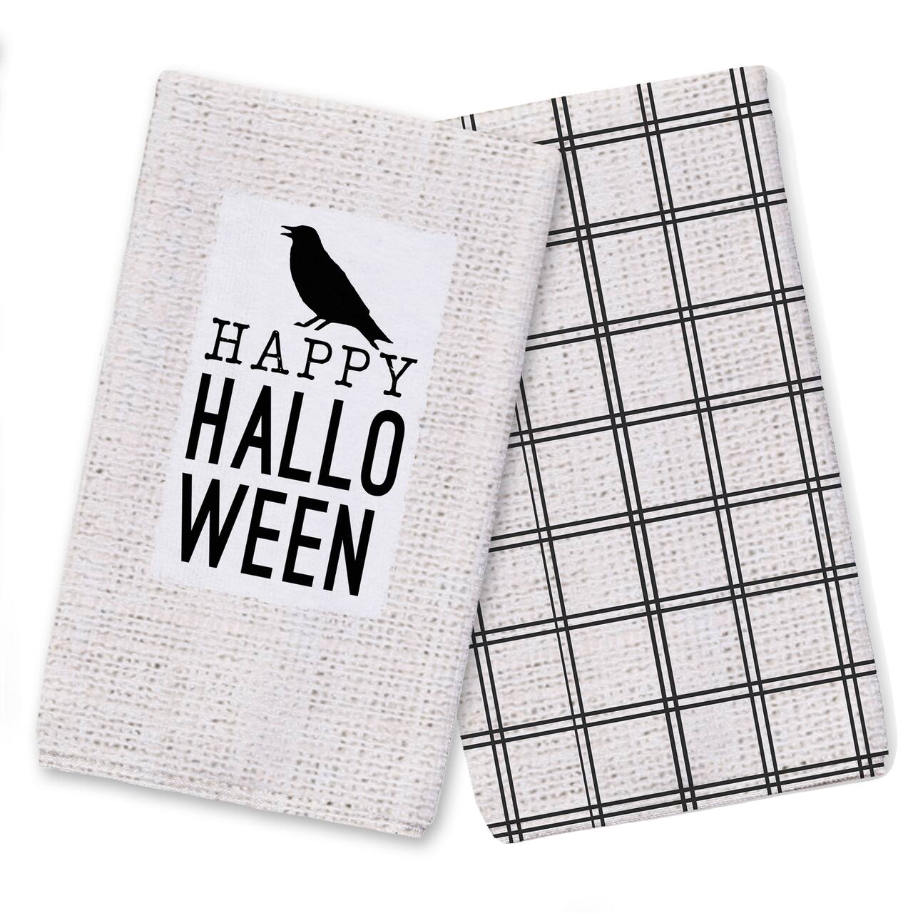 Happy Halloween Crow Tea Towel Set